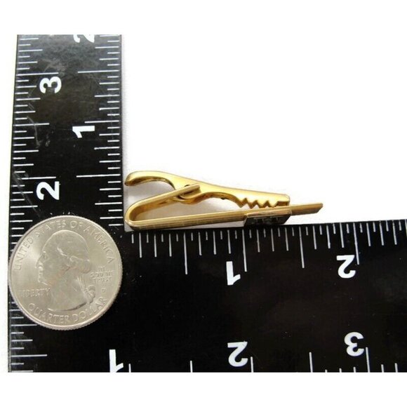 1 5/8" 10 Year "H" Service Award 10K Emblem 1/20 12Kt Gold Filled Tie Clip Vtg - Picture 4 of 13